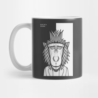 Black Crested Macaque Monkey Mug